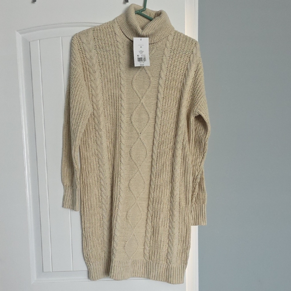 Crown Women's Beige Cowl Neck Sweater